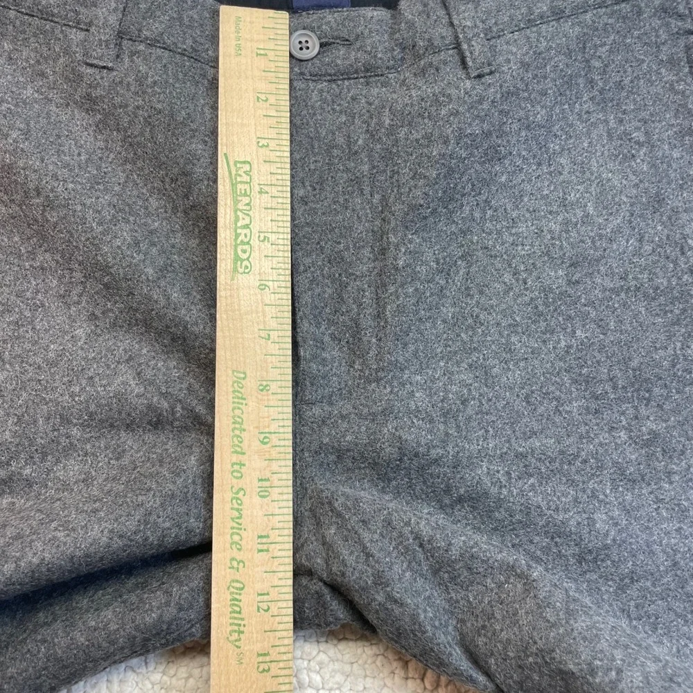 Gap Trousers Men 35x30 Grey Wool Blend Flat Front Straight Leg Business Casual